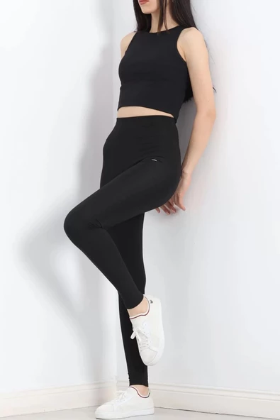 Şardonlu Baskılı Dalgıç Tayt Siyah - 20118.1098. - 5