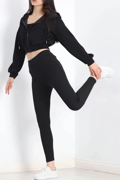 Şardonlu Ribana Tayt Siyah - 20113.1567. - 6