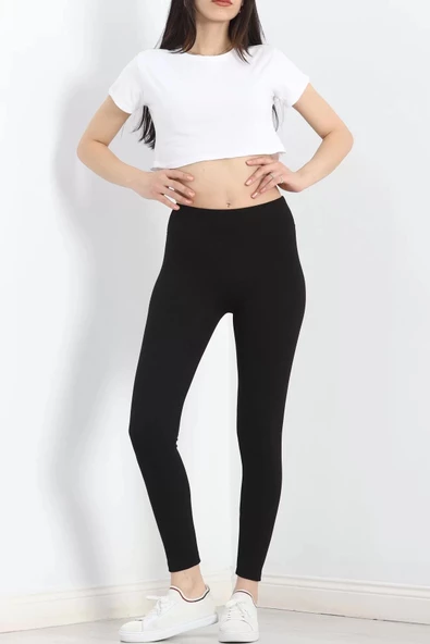 Şardonlu Fitilli Tayt Siyah - 20122.1098. - 6