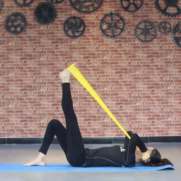 Clifton Pilates Lastiği Pilates Bandı Pilates Bantı 120 x 15 cm Sarı - 2