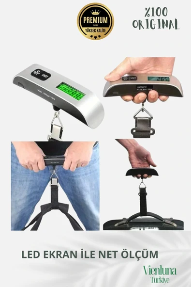 Profesyonel Hassas Seyahat Bavul Ağırlık Tartı Dijital Lcd Ekran Taşınabilir Bagaj Tartısı Max 50 Kg - 2
