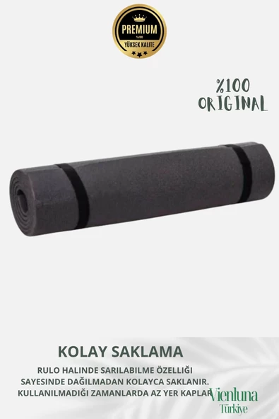 Lüks İki Yüzeyli Kayma Önleyici Silinebilir Hijyenik Yoga Minderi Pilates Meditasyon Matı 10 mm - 5
