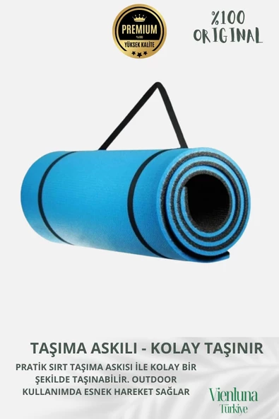Lüks Kalın Omuz Askılı Su Korumalı Yumuşak Rahat Çift Yönlü Minder Kamp Çadır Taban Matı 10mm - 2