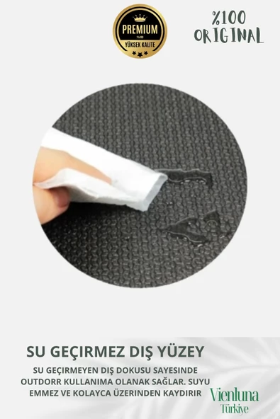 Lüks İki Yüzeyli Kayma Önleyici Silinebilir Hijyenik Yoga Minderi Pilates Meditasyon Matı 10 mm - 4