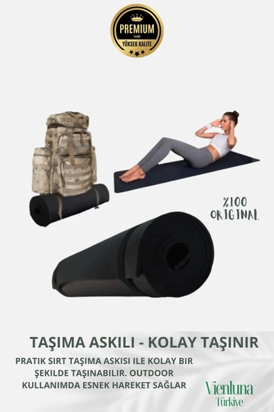 Lüks İki Yüzeyli Kayma Önleyici Silinebilir Hijyenik Yoga Minderi Pilates Meditasyon Matı 10 mm - 2