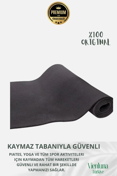 Lüks İki Yüzeyli Kayma Önleyici Silinebilir Hijyenik Yoga Minderi Pilates Meditasyon Matı 10 mm - 3