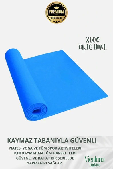 Lüks İki Yüzeyli Kayma Önleyici Silinebilir Hijyenik Yoga Minderi Pilates Meditasyon Matı 4 mm - Resim 3