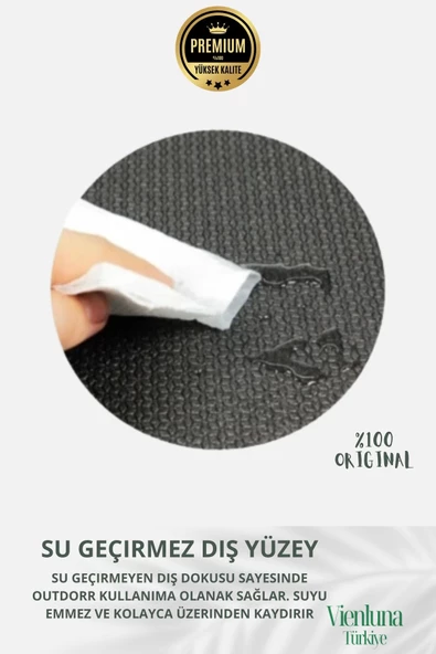 Lüks İki Yüzeyli Kayma Önleyici Silinebilir Hijyenik Yoga Minderi Pilates Meditasyon Matı 10 mm - 4