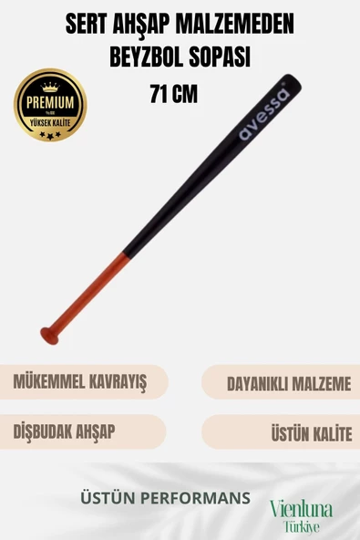 Premium Kalite Mükemmel Kavrayışlı Kırılmaz Ultra Dayanıklı Ahşap 28" Baseball Beyzbol Sopası 71 Cm