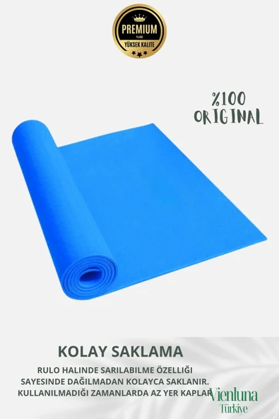 Lüks İki Yüzeyli Kayma Önleyici Silinebilir Hijyenik Yoga Minderi Pilates Meditasyon Matı 4 mm - Resim 4