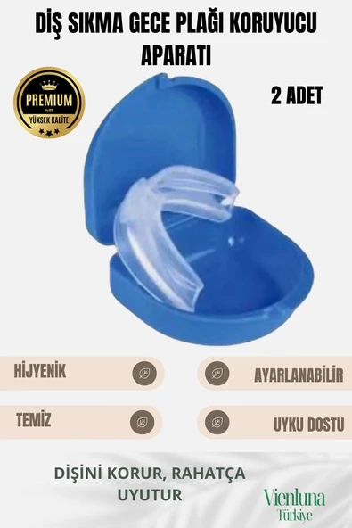 Özel İmalat 2'li Diş Çene Sıkma Muhafaza Kalıp Gece Gıcırdatma Plağı Koruyucu Dişlik Uyku Aparatı ürün görseli 1