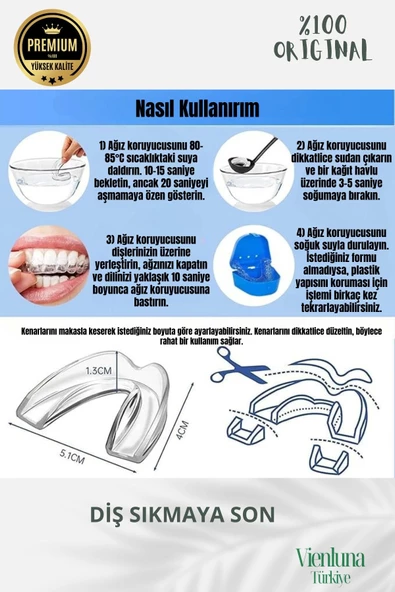 Özel İmalat Ergonomik Diş Çene Sıkma Rahat Kalıp Gece Gıcırdatma Plağı Koruyucu Dişlik Uyku Aparatı - 2