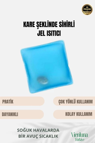 Çok Amaçlı Soğuk Havalarda Kare Şeklinde Sihirli Jel El Sıcak Tutan Isıtıcı Torba Cep Sobası 1 Adet