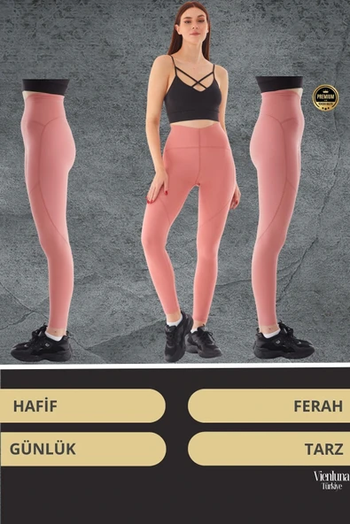 Yeni Koleksiyon Yüksek Bel Şekillendirici Günlük Rahatlık Spor Stil Toparlayıcı Sıkılaştırıcı Tayt - 6