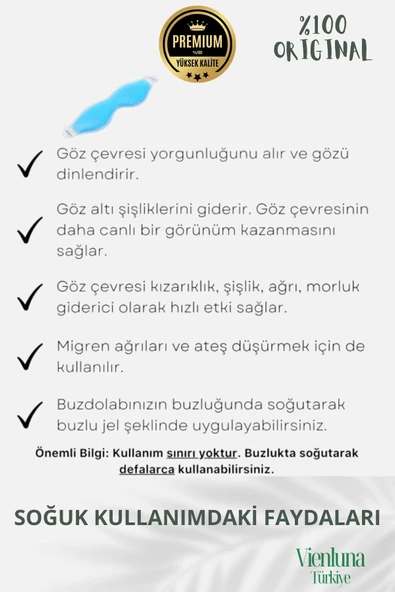 Soğuk Sıcak Uygulama Göz Terapi Rahatlatıcı Işık Göz Yorgunluğu Önleyici Jel Uyku Destekleyici Bandı - Resim 5