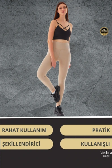 Yeni Sezon Yüksek Bel Sıkı Dokuma Tayt Cepli İç Göstermez Yoga Fitness Spor Training Antrenman Taytı - 3