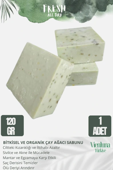 Özel Üretim El Yapımı %100 Doğal Vücut Saç Doğal Ferah Kokulu Cilt Dostu Orijinal Çay Ağacı Sabunu - 6