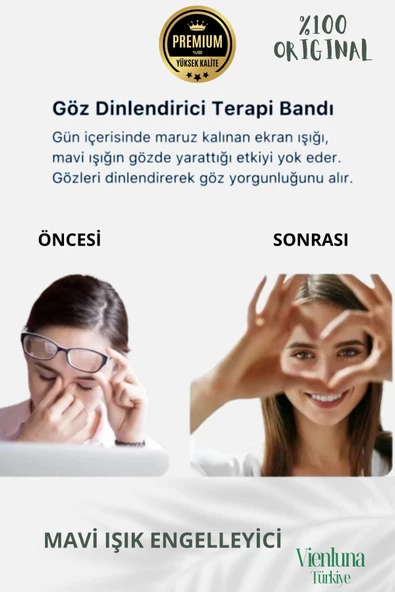 Soğuk Sıcak Uygulama Göz Terapi Rahatlatıcı Işık Göz Yorgunluğu Önleyici Jel Uyku Destekleyici Bandı - Resim 4