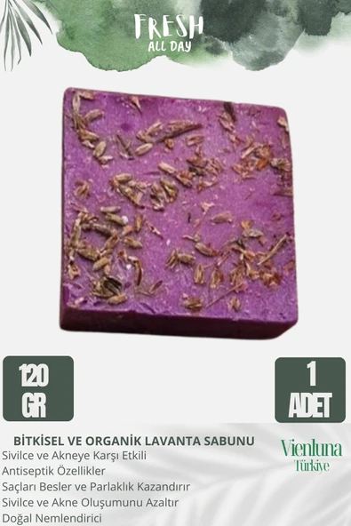 Özel Üretim El Yapımı %100 Yüz Vücut Saç Lüks Doğal Ferah Kokulu Cilt Dostu Orijinal Lavanta Sabunu ürün görseli 1