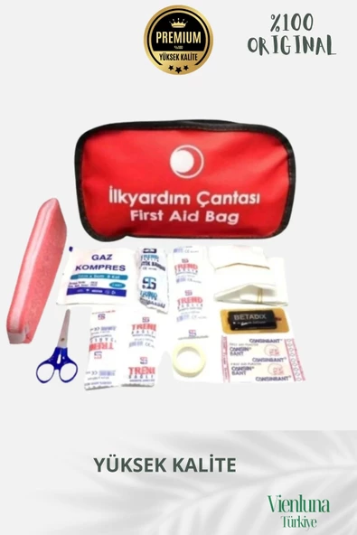 Profesyonel Taşınabilir Acil Durum Kiti Ev Iş Yeri Araba Okul Deprem Ecza Ilk Yardım Bez Çantalı Set - 2