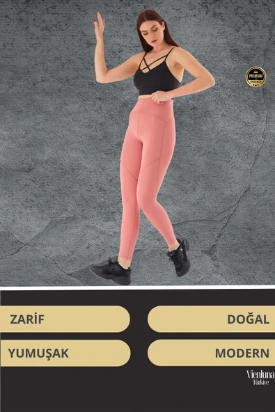 Yeni Koleksiyon Yüksek Bel Şekillendirici Günlük Rahatlık Spor Stil Toparlayıcı Sıkılaştırıcı Tayt - 5