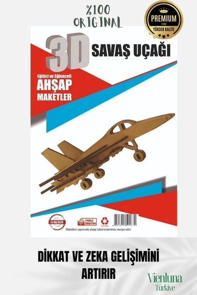 Yeni Sezon Eğitici Öğretici 3 Boyut Ahşap Puzzle Zeka Geliştirici Boyanabilir Oyun Maket Savaş Uçağı - 3
