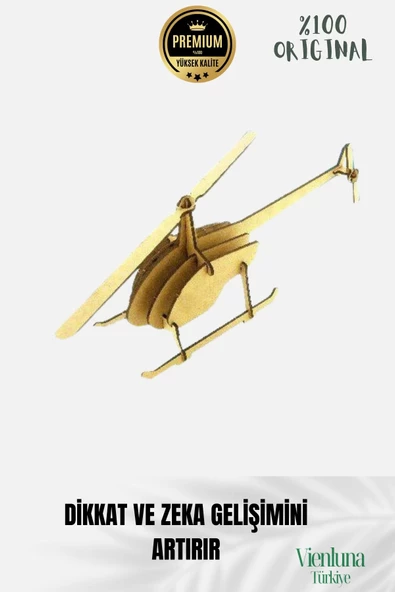 Yeni Sezon Eğitici Öğretici 3 Boyut Ahşap Puzzle Zeka Geliştirici Boyanabilir Oyun Maket Helikopter - 2