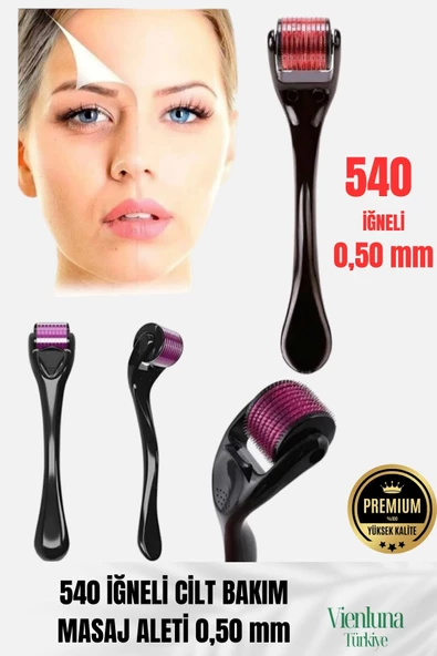 Özel Üretim Titanyum Uçlu 540 İğneli Cilt Bakım Vücut Yenileme Masaj Aleti Derma Roller 0,50 mm ürün görseli