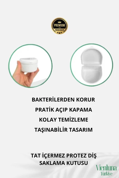 Yüksek Kalite Uzun Ömürlü Plastik Hijyenik Tat İçermez Protez Diş Saklama Kutusu Geniş Boy 2 Adet - 2