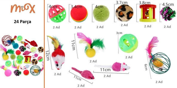 Kedi Oyuncak Seti 24 Parça Model 8 - 2