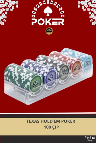 Lüks Texas Holdem Metal Casino Poker Blackjack 100 Çip