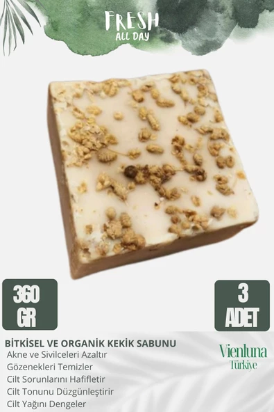 Özel Üretim El Yapımı %100 Doğal Ferah Kokulu El Yüz Saç Vücut Cilt Dostu Kekik Sabunu 3 Adet ürün görseli 1