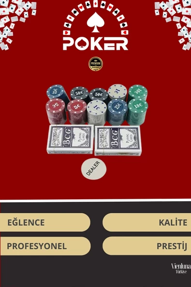 Lüks Texas Holdem Metal Poker Blackjack Seti 100 Çip 2 Deste Casino Poker Oyunu Seti - 2