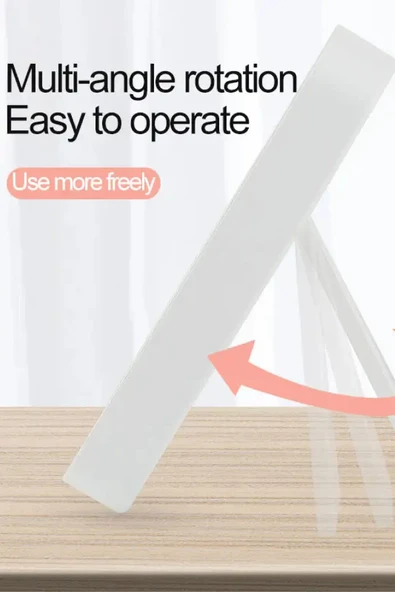 Ithink SHETHINK DOKUNMATİK LED IŞIKLI DİKDÖRTGEN PEMBE MAKYAJ AYNASI MU40 - Resim 4