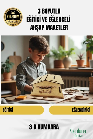 Yeni Sezon Eğitici Öğretici 3 Boyut Ahşap Puzzle Zeka Geliştirici Boyanabilir Oyun Maket Kumbara