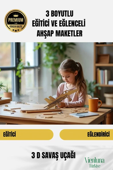 Yeni Sezon Eğitici Öğretici 3 Boyut Ahşap Puzzle Zeka Geliştirici Boyanabilir Oyun Maket Savaş Uçağı
