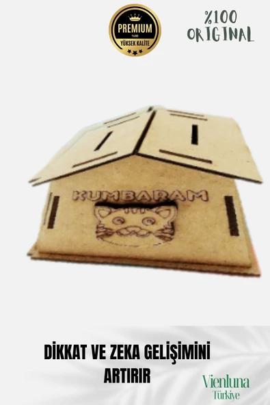 Yeni Sezon Eğitici Öğretici 3 Boyut Ahşap Puzzle Zeka Geliştirici Boyanabilir Oyun Maket Kumbara - 2