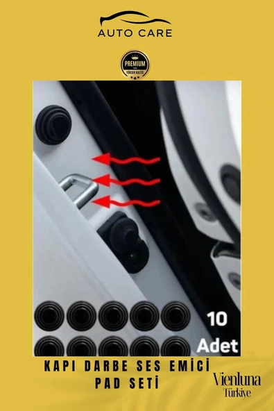 Premium Yüksek Kaliteli Araç Kapı Bagaj Çarpma Gürültü Önleyici Pad Takımı Ses Azaltıcı 10 Adet - 4