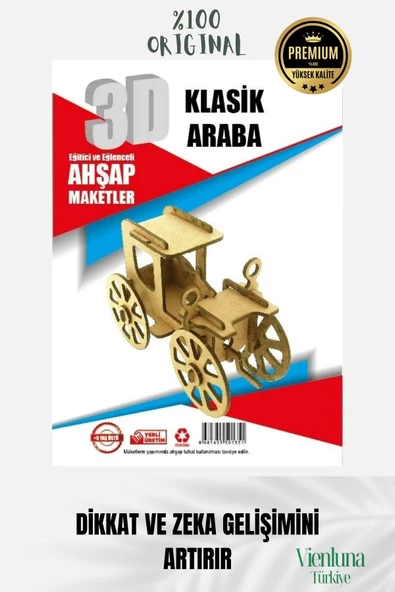Yeni Sezon Eğitici Öğretici 3 Boyut Ahşap Zeka Geliştirici Boyanabilir Oyun Maket Klasik Araba - 3