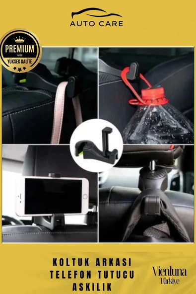 Premium Kalite Tüm Araçlarla Uyumlu Dayanıklı Araba Oto Koltuk Arkası Telefon Tutucu Askılık - 3