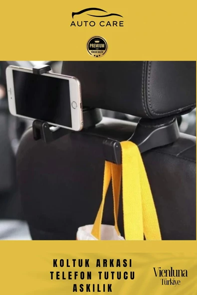 Premium Kalite Tüm Araçlarla Uyumlu Dayanıklı Araba Oto Koltuk Arkası Telefon Tutucu Askılık - 4