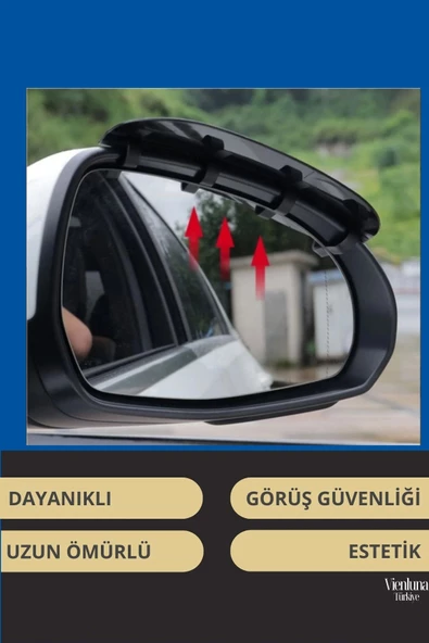 Premium Kalite Universal Uyumlu Kolay Montaj Karbon Desenli Su Yağmur Koruyucu Ayna Siperliği - 3