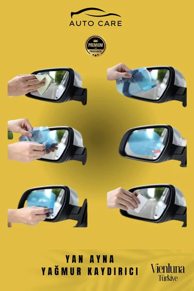 Preimum Üretim Yağmur Kaydırıcı Buğu Önleyici Film Araba Dikiz Aynası Filmi Su Tutmaz 2 Adet - 5