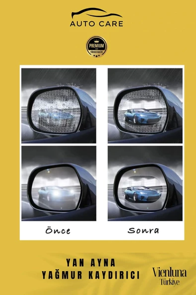 Preimum Üretim Yağmur Kaydırıcı Buğu Önleyici Film Araba Dikiz Aynası Filmi Su Tutmaz 2 Adet - 4
