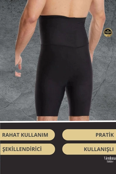 Deluxe Seri Sıkılaştırıcı Toparlayıcı Basen Bel İnceltici Göbek Düzleştirici Erkek Duble Boxer Korse - 3