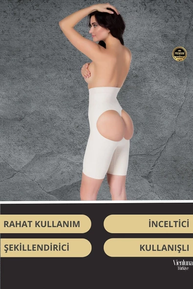 Görünmez Destek Kaymaz Silikonlu Yüksek Bel Kalça Şekillendirici Toparlayıcı Popo Dikleştirici Korse - 3