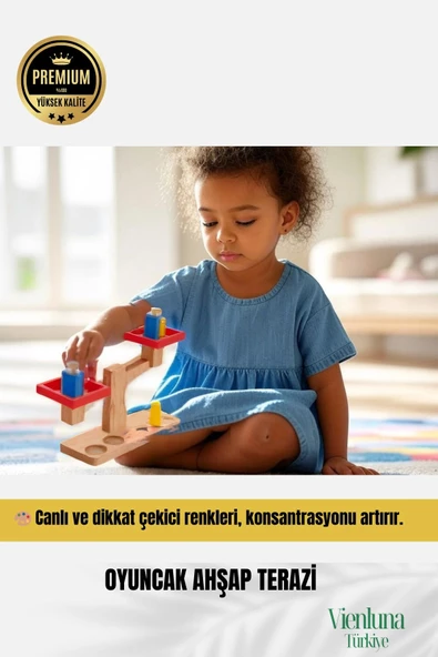 Algı Arttırıcı Kavrama Zeka Organizasyon Yeteneği Geliştirici Eğitici Ahşap Terazi Oyuncak - 2