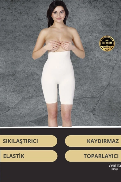 Yüksek Bel Destekli İz Göstermeyen Kaymaz Toparlayıcı İnceltici Popo Dikleştirici  Push-Up Korse - 7