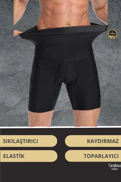 Deluxe Seri Sıkılaştırıcı Toparlayıcı Basen Bel İnceltici Göbek Düzleştirici Erkek Duble Boxer Korse - 2