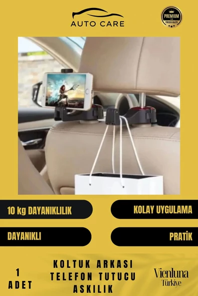 Premium Kalite Tüm Araçlarla Uyumlu Dayanıklı Araba Oto Koltuk Arkası Telefon Tutucu Askılık